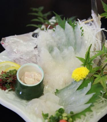皮剥姿造り ポン酢 妻一式