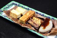 ◎豆腐 栗麩 茄子 大根 自家製八丁味噌で朴素焼き
